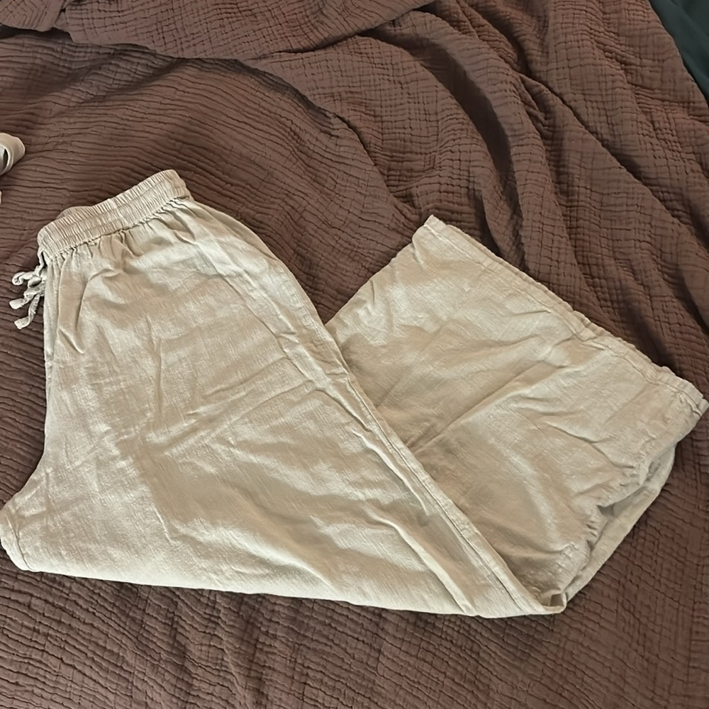 100% cotton wide leg pants